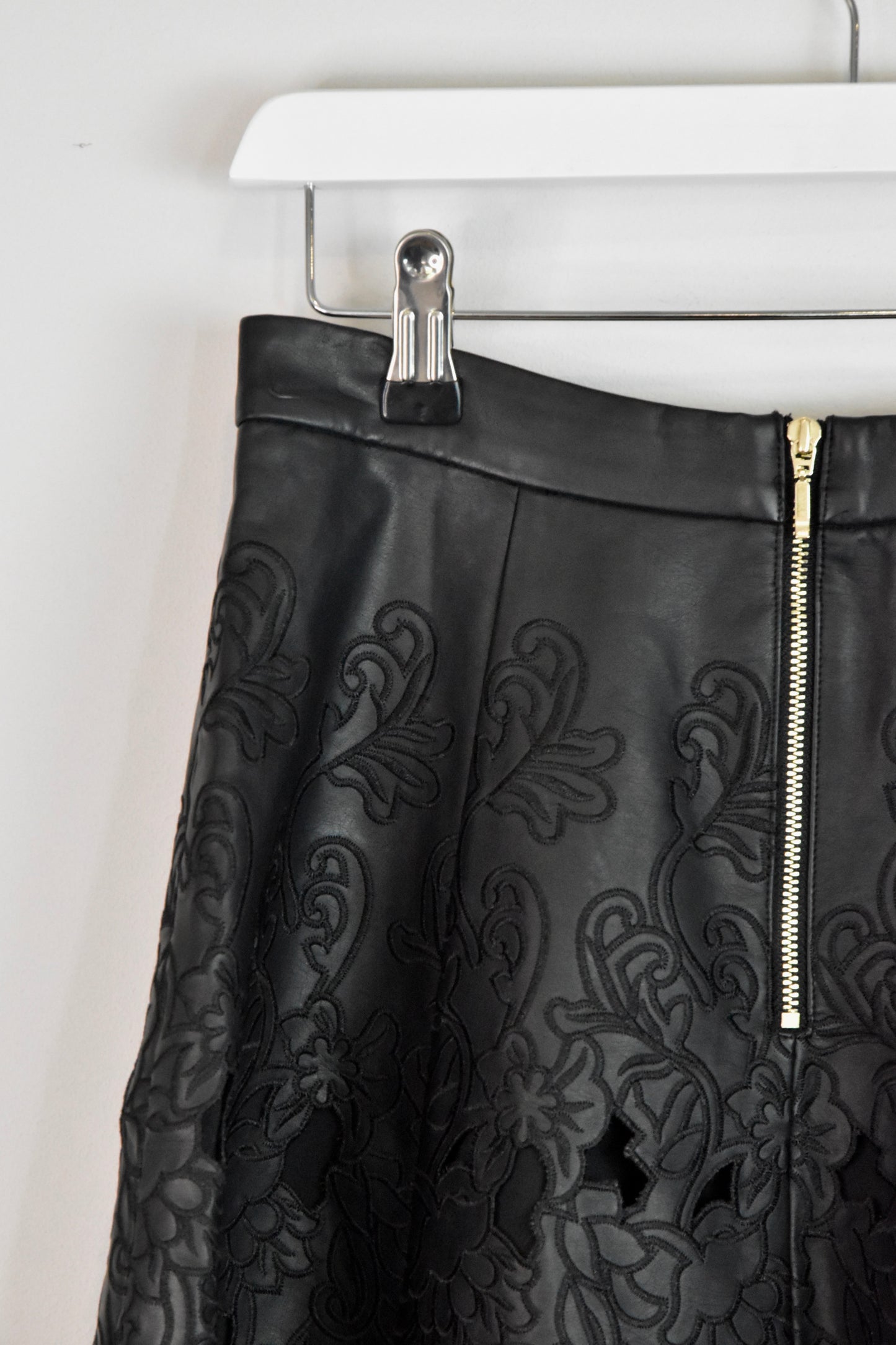 Club Monaco faux leather skirt