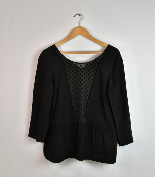 Sézane black polkadot blouse