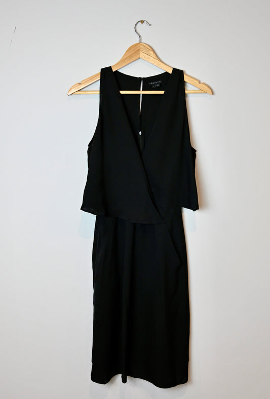 Theory black silk dress