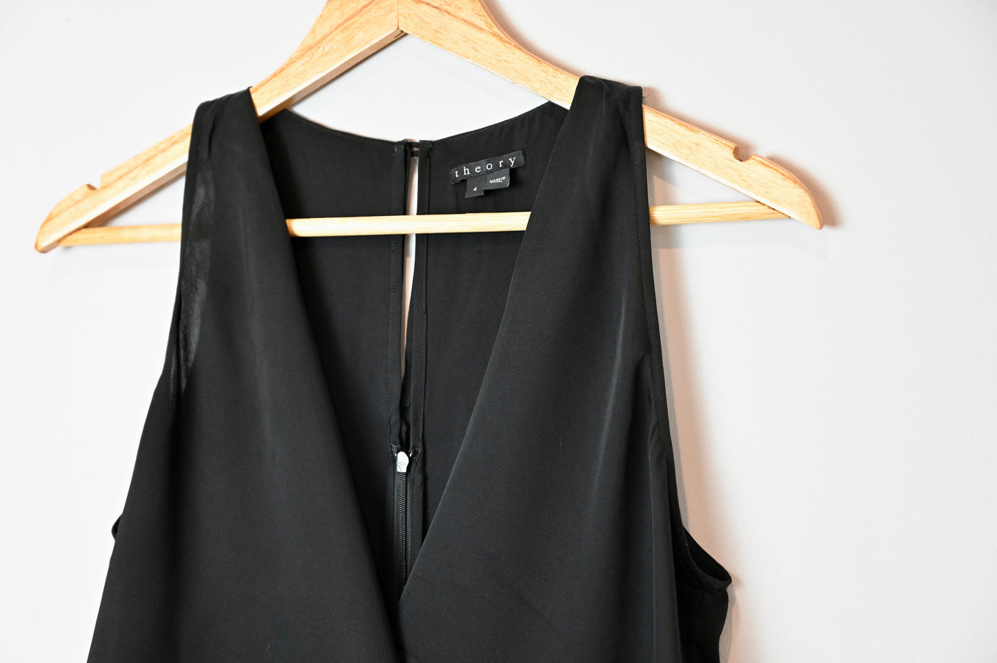 Theory black silk dress