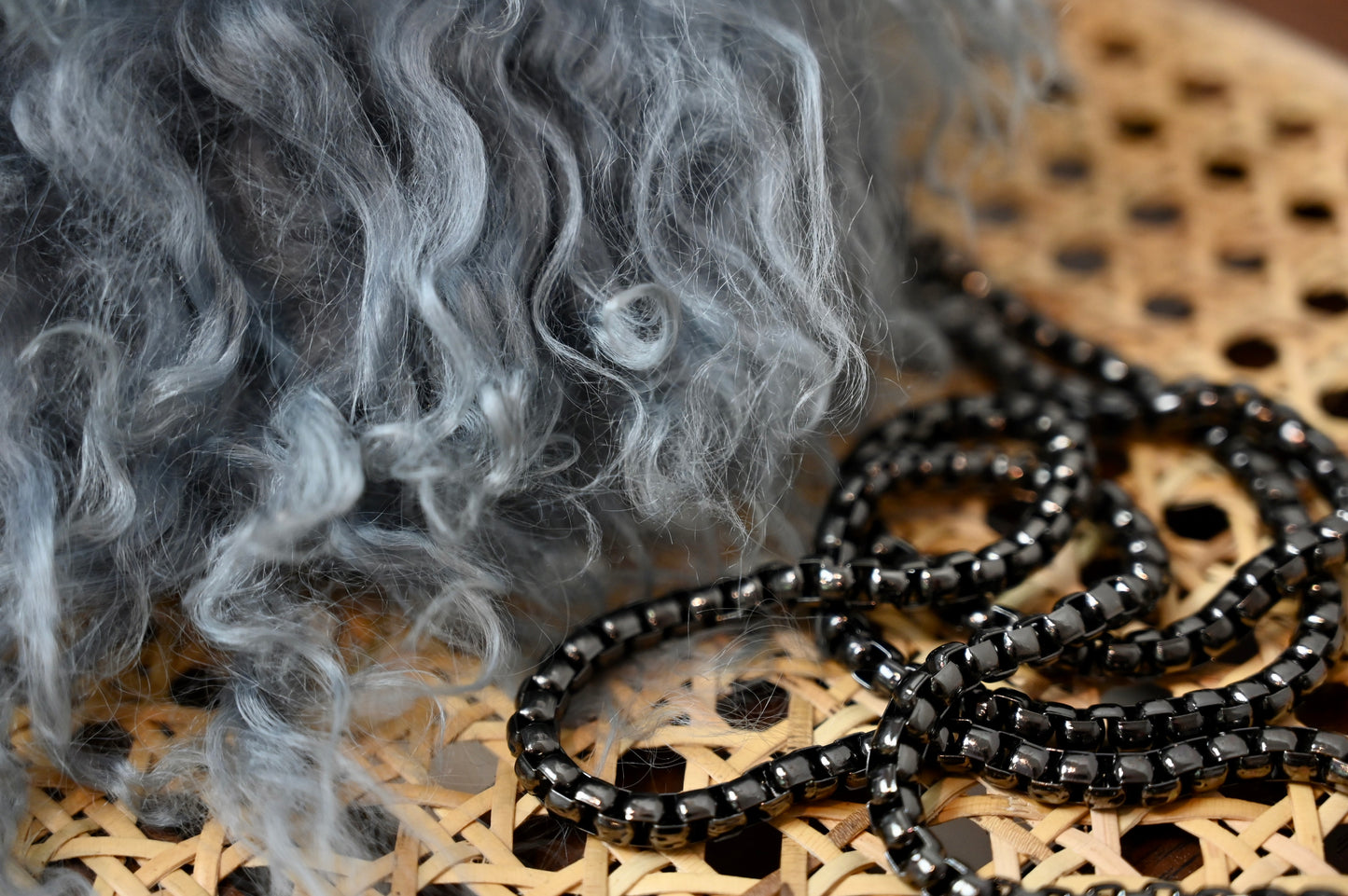 Lou Andrea grey fluffy bag