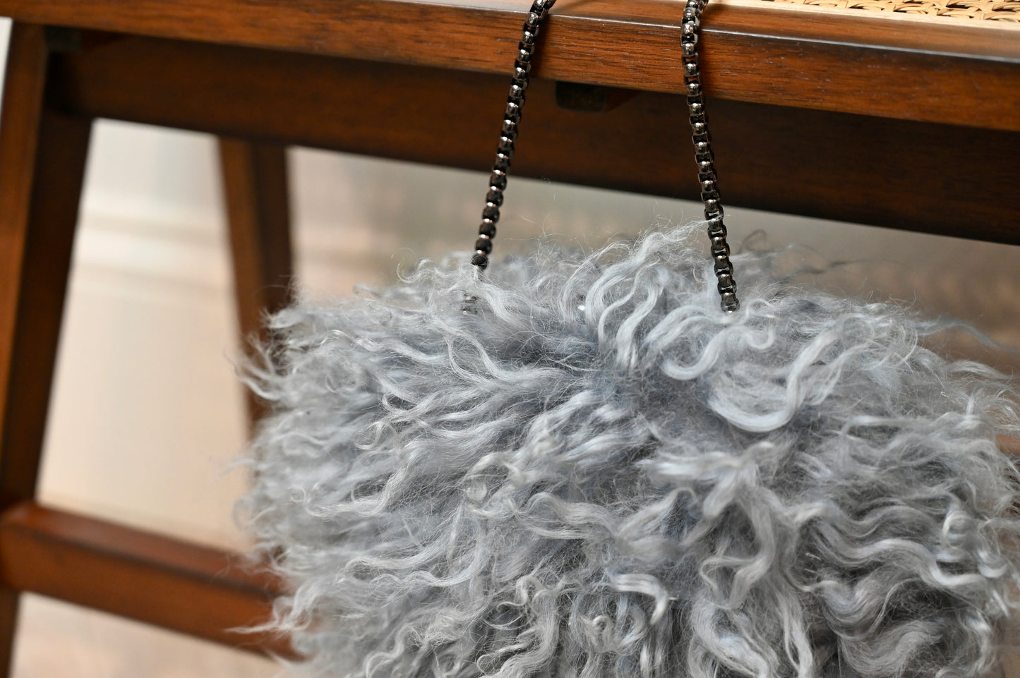 Lou Andrea grey fluffy bag