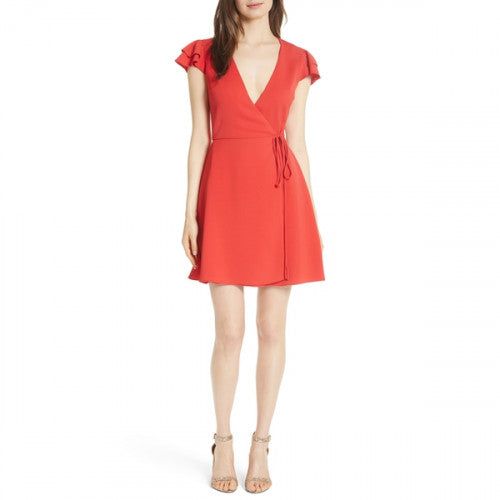 Alice + Olivia red wrap dress