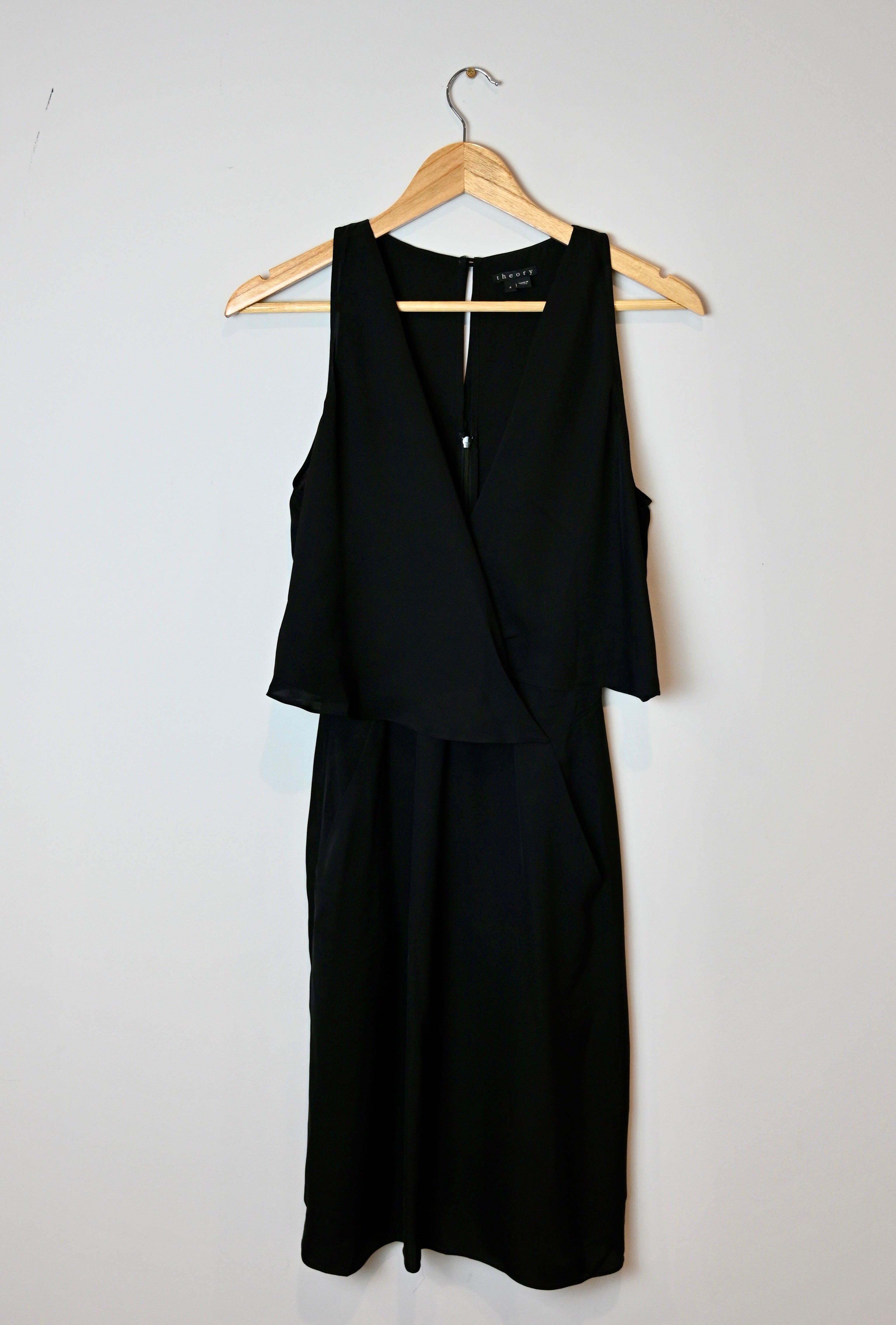 Theory black 2025 silk dress